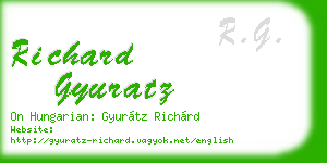 richard gyuratz business card