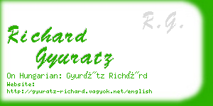 richard gyuratz business card